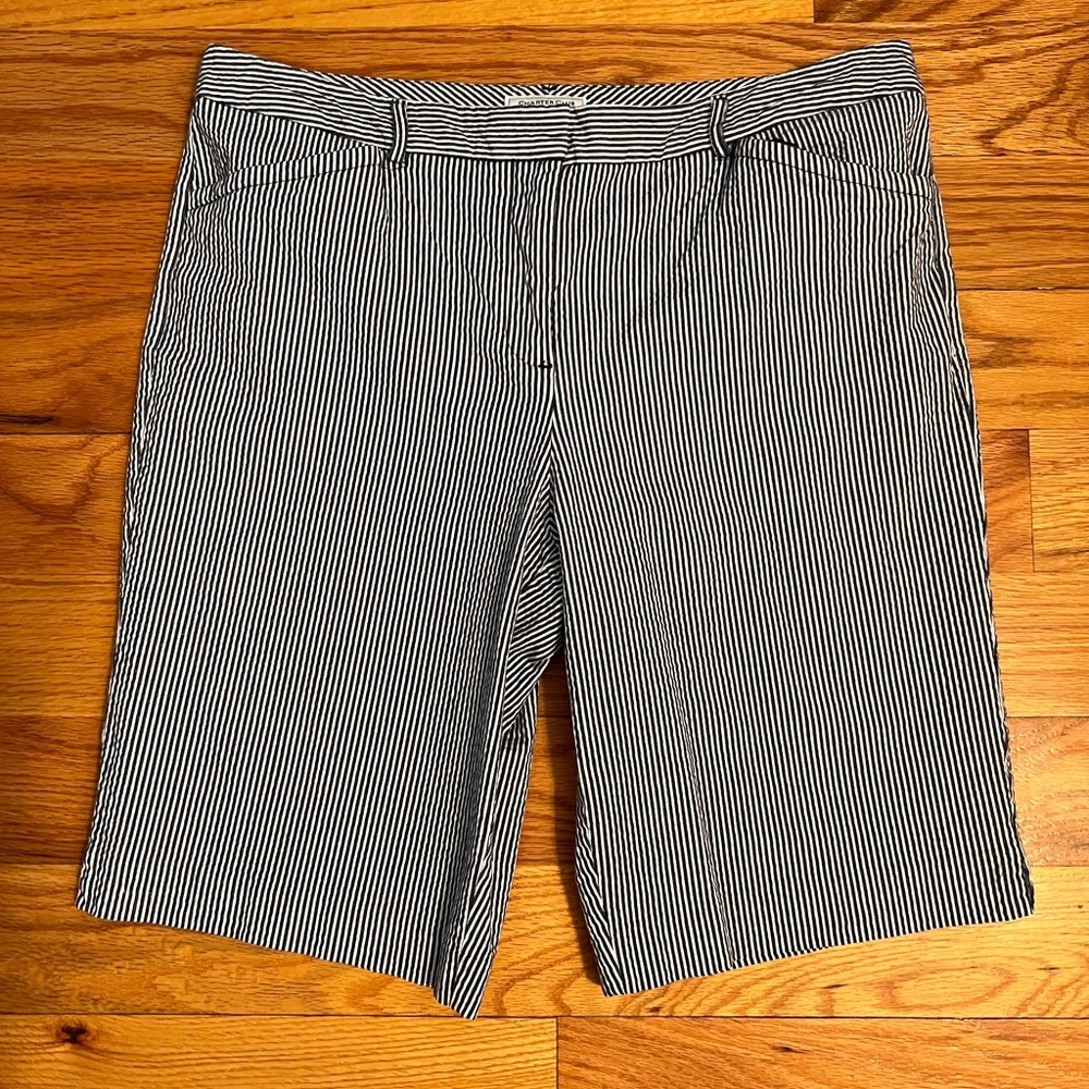 Navy and white pinstripe shorts size 12